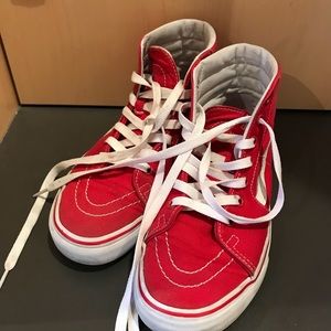 Vans red sk8 hi shoes